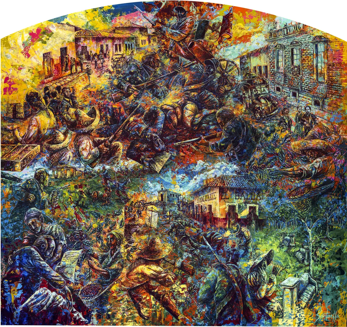 Mural 8: Nuestra Villa, Entre Fuego y Libertad
