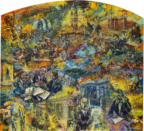 Mural 9: Varias Razas, un Solo Pueblo